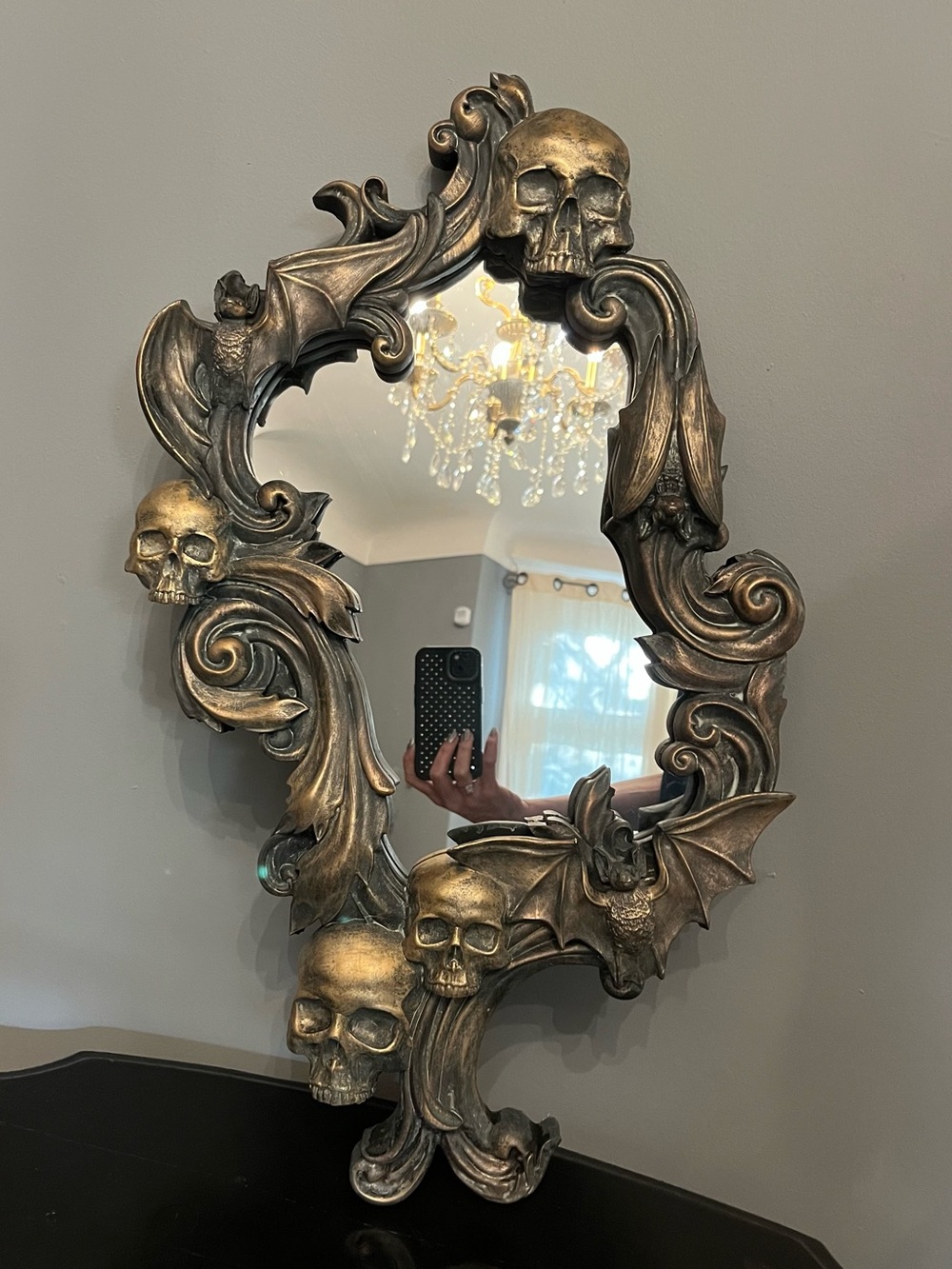 BNIB Christian Lacroix TikTok Viral Antique Brass Coloured Skull Mirror